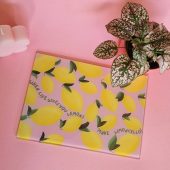 Stylish Lemon Limoncello Italy Glass Chopping Board | Shatterproof Glass Space Saver Surface Protector | Kitchen Cutting Accessories