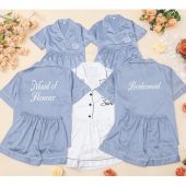 Bridesmaid Pajamas Set, Matching Dusty Blue Pajamas, Bachelorette Party Gifts