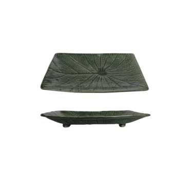 Set of 2 Ceramic Lotus Leaf Plates, Decorative Serving Plates, Green  Snack Plates,Kitchen Accessories