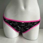 LeoLines, LLC ™ COTTON Aliens and UFOs Print Underwear/Bra Made for Transgender Girls/Women - Choose trim color -Panty & Bra sold separately