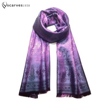 Purple Antique pink Silk scarf Gift for her shawl reversible silk scarf paisley scarf Light scarf bohemian scarf Big size Scarf Bridal Shawl