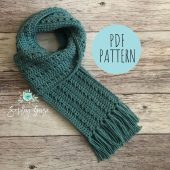 CROCHET SCARF PATTERN: Rowan Scarf, Easy Crochet Scarf Pattern, Long Crochet Scarf with Fringe, Easy Crochet Pattern, Scarf Pattern