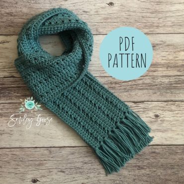 CROCHET SCARF PATTERN: Rowan Scarf, Easy Crochet Scarf Pattern, Long Crochet Scarf with Fringe, Easy Crochet Pattern, Scarf Pattern