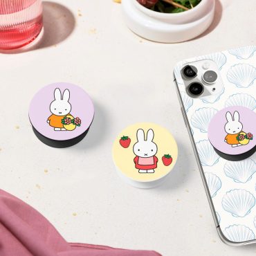Strawberry Rabbit Phone Holder, Japanese Cartoon Kindle Grip, Lucky Rabbit Phone Grip, Bunny Charm Gift, Strawberry Manga Aesthetic