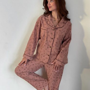 Warm Cotton Flannel Pajamas Cozy Winter PJ Set, Loungewear Soft Christmas Clothes Classic Holiday Gift, Fluffy Warm Pajama Women’s Sleepwear