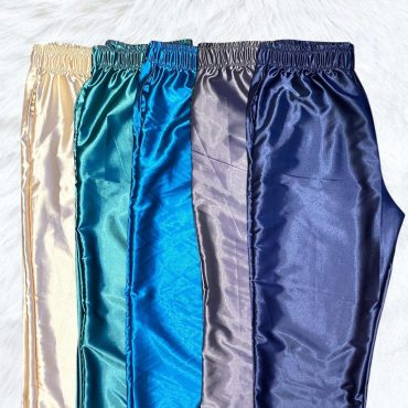 Multi Color Satin PJ Pants Navy Blue Black Christmas Winter Adult Unisex Pajama Bottoms Women Men Warm Spring Summer Chic Small Medium Large