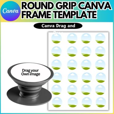 Phone Grip Canva Editable Template, Phone Stand Sublimation, Phone Grip Blank Template, Phone Holder, Phone Holder Mockup, Drag and Drop