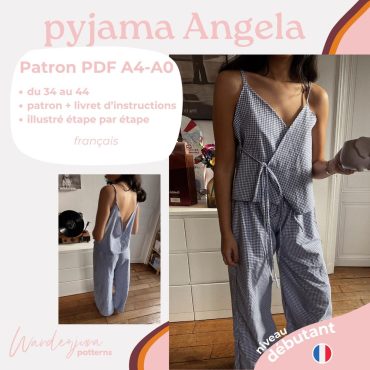Angela pajamas set - French A4 pattern