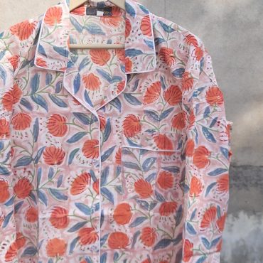 100% Pure Cotton Pajamas , Women's Cotton Pjs , Soft Cotton Pajamas Set , Unique Printed Pajamas Set , Block Print Pj Sets , Printed Pajamas