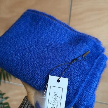 Knitted alpaca blue scarf knit Blue alpaca wrap Bright blue merino scarf women's scarf Blue wool wrap knit alpaca stola men's long scarf