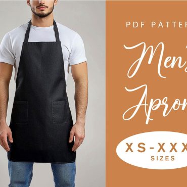 Mens Apron Sewing Pattern | XS-XXXL | Instant Download | Easy Digital PDF | Kitchen Cooking Tie Apron Accessory
