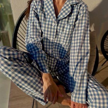 Organic Cotton Plaid Pajama Cotton loungewear 100% cotton pyjama Bachelorette party Bridal pajama Natural pajama with shorts or pants