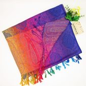 Women's Scarf, Rainbow Colours Scarf, Large Scarf, Women's Accessories, Pashmina Scarf, Ethnic Style Ladies Scarf, Gifts for Her