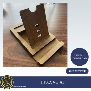 Laser cut phone stand svg template Glowforge phone stand svg cricut Wood cell phone holder vector cnc pattern laser cut wood model template