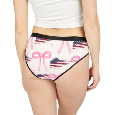 Patriotic Coquette Bow Print Bikini, Cute Women's Underwear, Holiday Lingerie, July 4th Celebration, USA Pride Comfortable Daily Wear