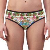 Colorful Women's Briefs, Fun Floral Underwear, Playful Lingerie, Unique Gifts for Her, Comfortable Everyday Briefs