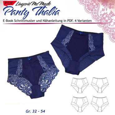 Sewing pattern Slip Panty Thalia size 32 - 54, German. PDF E-Book Slip/ women's panties, waist briefs sewing in 4 variations. IDsmx3
