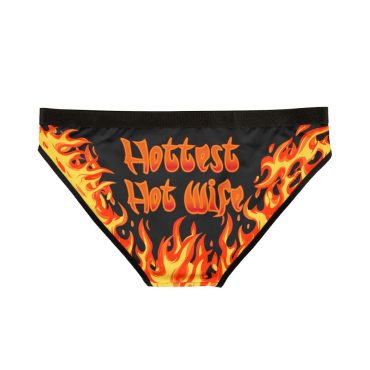 Hottest Hot Wife - Fire-Themed Women's Underwear, Fun Lingerie, Hot Wife Bikini Bottoms, Unique Gifts for Couples, Sassy Nightwear