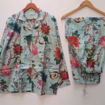 Cotton Pyjamas, Indian Pj Set, Block Print Pajamas, Spring Style, Bridal Shower Pajamas Set, Bridesmaid Gift, Ladies Night Suit