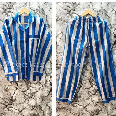 Stripe Cotton Print  Women's Pajamas | Cotton Pajamas | PJ Sets | Nightwear | Loungewear | Long Sleeve Pajamas| Pajamas | Organic Cotton