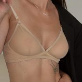Basic soft bra for usual wearing, Soft mesh lingerie, Soft cups bra, Basic women’s underwear, Sheer bra, Mesh bra, Sheer mesh top