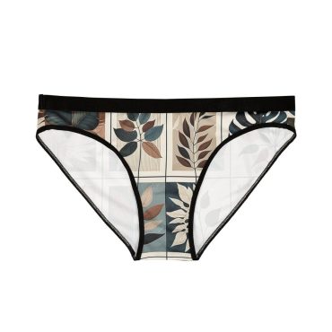 Botanical Patchwork Women's Underwear, Comfortable Briefs, Eco-Friendly Lingerie, Gift for Her, Everyday Essentials, Nature-Inspired