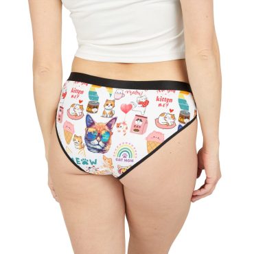Cute Cat Print Women's Underwear, Fun Cat Mom Briefs for Cat Lovers, Unique Loungewear, Gift for Pet Owners, Meow Briefs