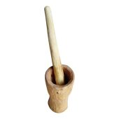 Traditional Wooden Mortar and Pestle Set Handcrafted Kitchen Tool African Spice Grinder Herb Crusher Natural Wood Cooking Accessory GIG737