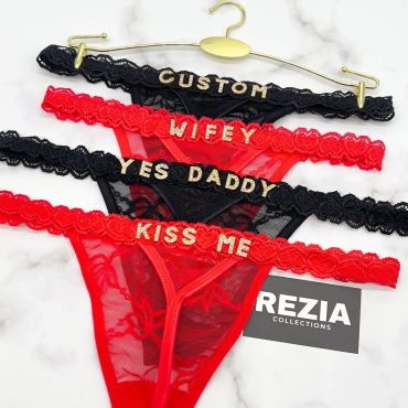 Custom Thong G-strings With Gold Charms Name, Personalized Thong With Name, Custom Thong, Custom Name Thong, Anniversary Gift