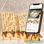 Laser Cut Wooden Mobile Phone Stand Cell Phone Holder Digital Download SVG |#185|