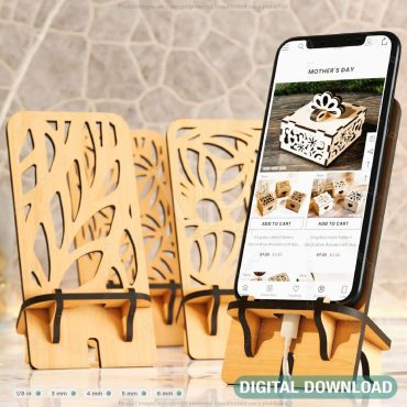 Laser Cut Wooden Mobile Phone Stand Cell Phone Holder Digital Download SVG |#185|
