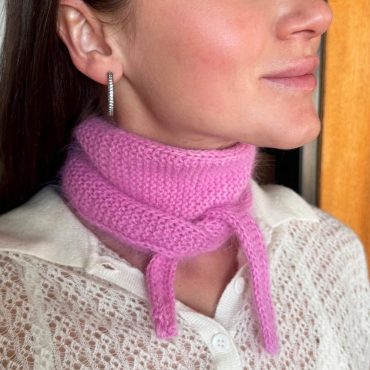 Knitted Sophie Scarf, small neck scarf, Hare Fur Yarn, Handmade Scarf, Beige, White, Pink Down Wool Scarf, Fashion Women Scarf, Gift For Her