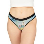 Floral Lace Women's Thongs, Comfortable Lingerie, Romantic Gift, Bridal Shower, Everyday Wear, Floral Underwear