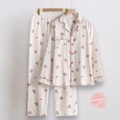 Cute Cotton Pyjamas Gift Ideas For Teen Daughter Strawberry Pyjamas Trendy Button Up Pyjamas It Girl Pyjamas Cotton Pajamas For Women PJs