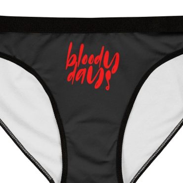 BLOODY DAYS Women's Underwear (AOP) / black and red underwear / joke period women's underwear