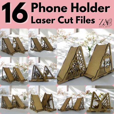 16 Phone Stand SVG Files & Laser Cut Files for Glowforge, CNC Laser Cutting Machines, Phone Holder, Wooden Phone Holder, Wooden Phone Stand