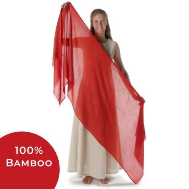 Elegant soft red scarf, long bamboo scarf, women's scarf, 100% bamboo natural fiber, antibacterial, handmade in Nepal | Elygentia