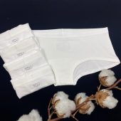 Pack of 5 Organic Cotton White Boy Shorts - Sustainable Women's Underwear