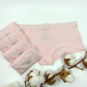 Pack of 5 Organic Cotton Pink Boy Shorts - Sustainable Women's Underwear