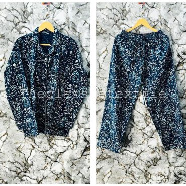 Indigo Women's Pajamas | Cotton Pajamas | PJ Sets | Cotton Nightwear | Loungewear | Long Sleeve Pajamas | Luxury Pajamas | Organic Cotton