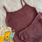 Heart Shape Pointelle 100% Cotton Mulberry Homewear Set