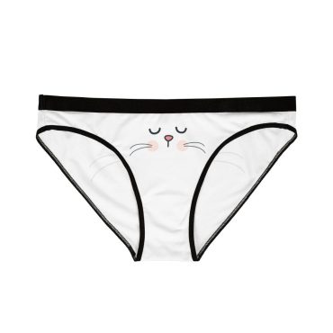 Cute Cat Face Women's Underwear, Playful Briefs, Fun Lingerie, Gifts for Cat Lovers, Birthday & Everyday Comfort