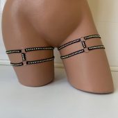 Underwear belts, garter, money garter, stocking straps, leg bandage, crystal bandage, sparkling crystals on the leg