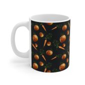Orange and Carrot Print Ceramic Mug - Perfect for Tea Lovers, Coffee Drinkers, Gift for Mom, Home Décor, Kitchen Accessory